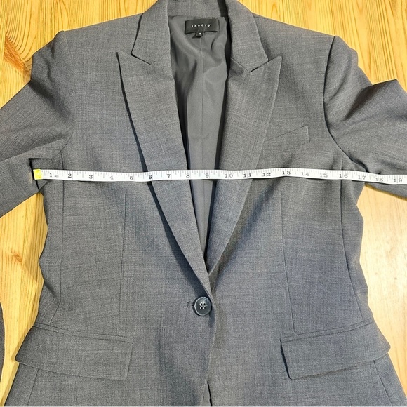 Theory Wool Blend Grey Single Button Blazer Jacket Academia Preppy Women’s 6 - Picture 14 of 16
